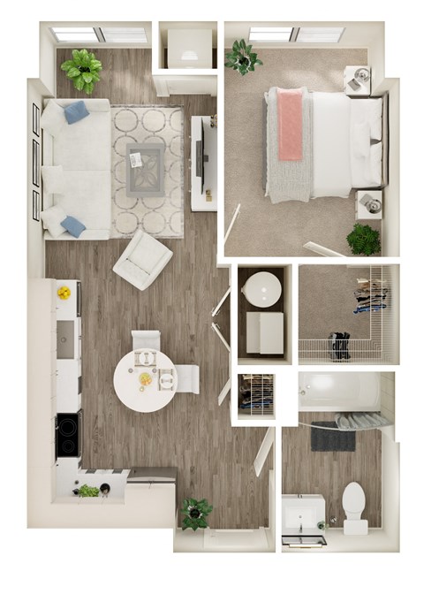 a floor plan of a 1 bedroom apartment at the avenues of north decatur